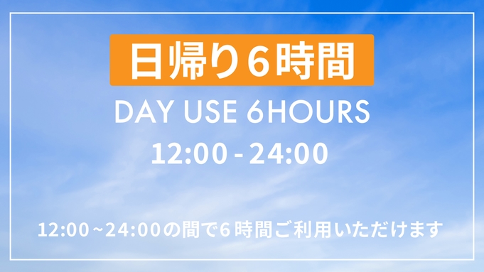 【最大6時間滞在可能】【VOD付き】デイユース&コワーキング プラン(12:00~24:00)